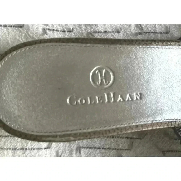 Cole Haan Women’s Katya Silver Tumbled Leather Sandals Size 9.5B - Picture 2 of 8